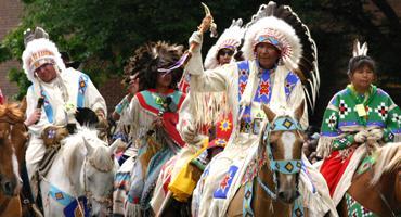 First Nation man on horse