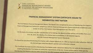 Membertou First Nation - FMS Certificate